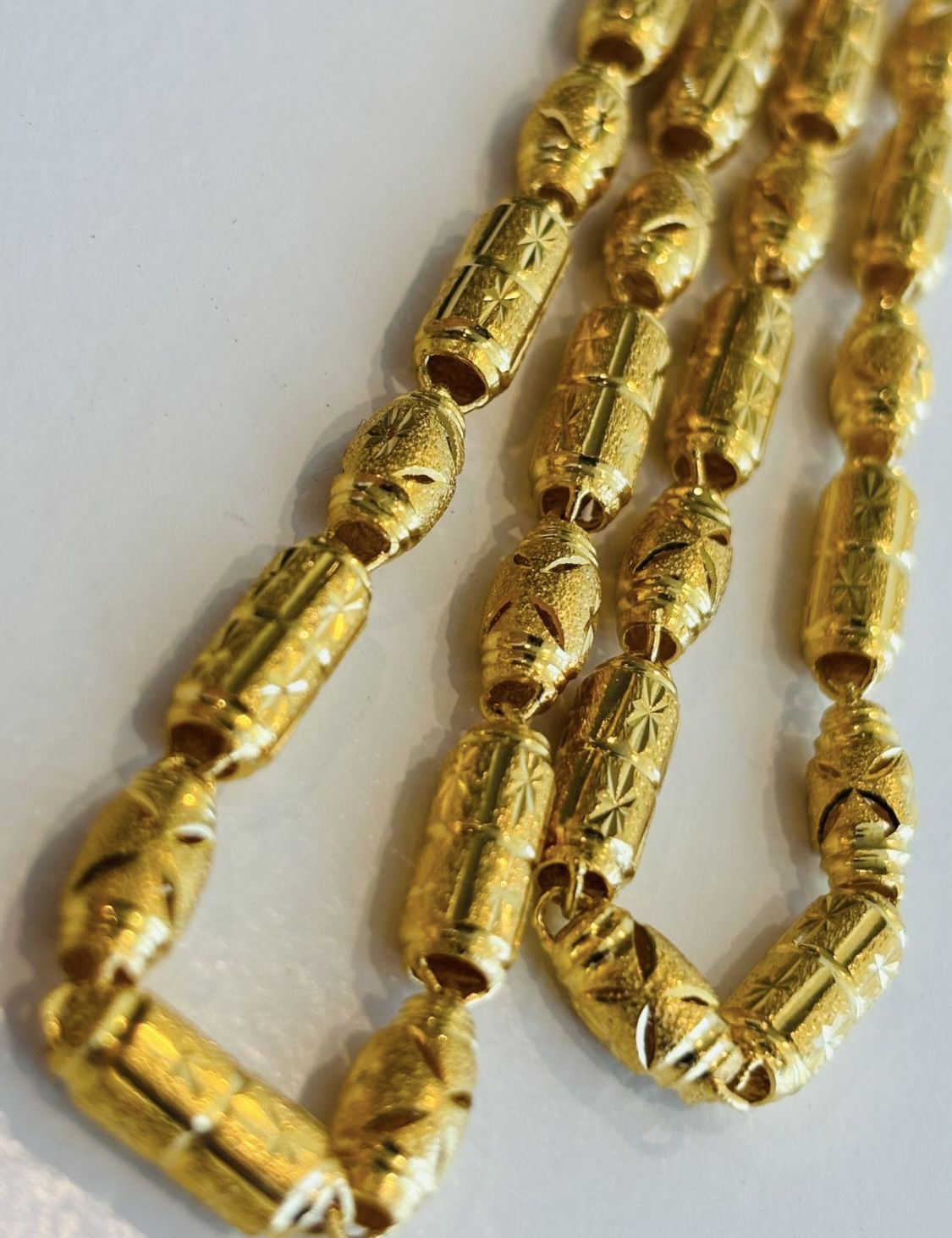 Real 24kt Gold Barrel Chain 