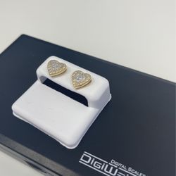 10K diamond Earrings / 10 KT Gold Earring / 10KT Real Diamonds 