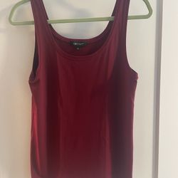 Karen Kane scoop neck sleeveless tank top, Burgundy (XL) $7.