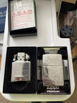 Chrome Engraved Dragon Zippo