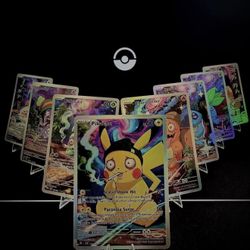 Pokémon 420-Themed Custom Trading Card Set (8 Cards) | Anime-Inspired Fan Art | Collecti