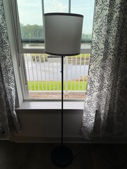 Floor Lamp with White Drum Shade