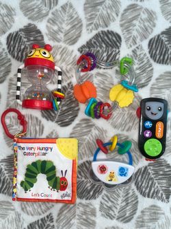 Baby Toy Bundle Rattles and Soft Book
