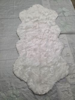 Faux Sheepskin Area Rug White Multi Pelt Double Long Plush Shag Runner Throw