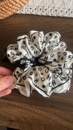 Silk white hair scrunchie