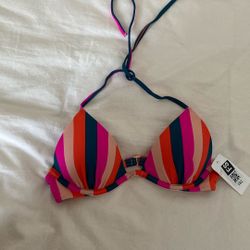 Multi Color Stripped Bikini Top