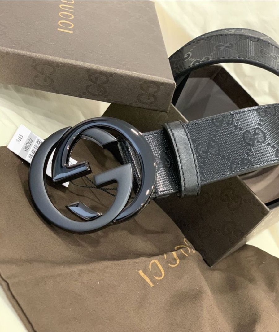 NWT Black Shiny Gucci Belt And Wallet