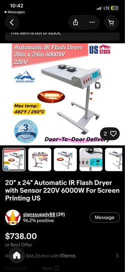 Screen Printing Flash Dryer