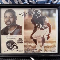 🏈 Kevin Miniefield Autographed Chicago Bears Fan Club Photo – Framed 🏈