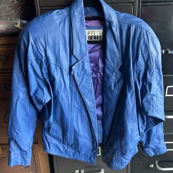 80s royal blue leather jacket