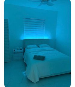 Queen bed with nightstand