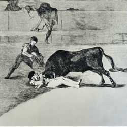 PEPE-ILLO, MADRID BULLRING Original Vintage Fine Art GOYA Spain Print 1960’s Printed Antique Collectible Spanish Bullfighting, Historic Fighting Ring