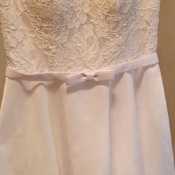 White Lace Top Mini Dress