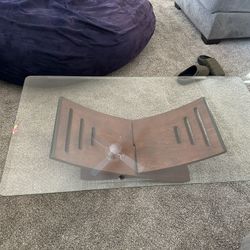 Glass and Wood Coffee Table