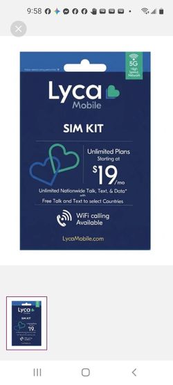 LYCA MOBILE SIM CARD 9 MONTHS PLAN 15GB/MONTH VALID THROUGH JULY 29, 2027