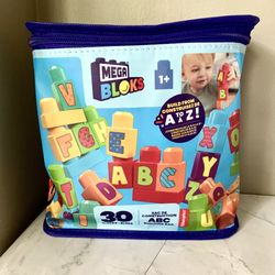 New Mega Bloks ABC Building Bag 30 Blocs