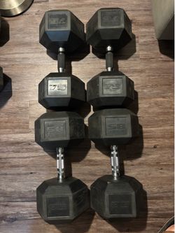 DUMBBELL WEIGHTS 2x75 AND 2x85 LBS GREAT CONDITION $1 PER POUND OR TAKE BOTH FOR $290