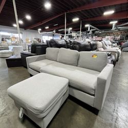 149$ Light Grey Sofa With Ottoman