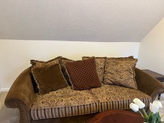 Brown Patterned Sofa