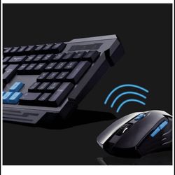 Keyboard Mouse Combos,Soke-Six Waterproof Multimedia 2.4GHz Wireless Gaming Keyboard with USB Cordle