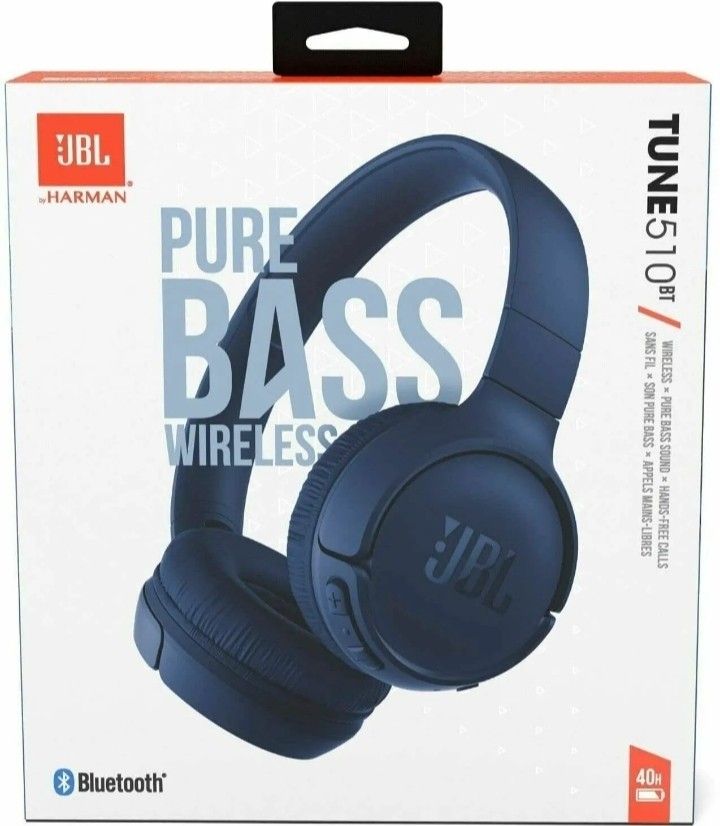JBL Tune 510BT Wireless On-Ear Headset - Blue