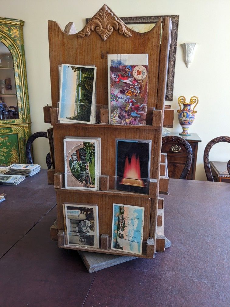 Oak Revolving Countertop Display Rack