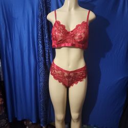 New burgundy Red Lingerie Set Size Large Stretch