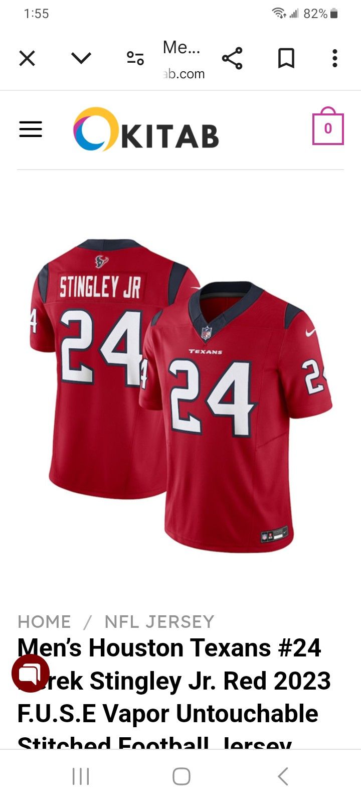 Houston Texans Derek Stingley Jr Jersey Mens XL Non Negotiable 