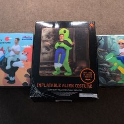 Inflatable Pick Me Ups Halloween Costumes Dinosaur Chicken Alien Lot Of 3 