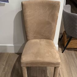 Brown Micro Fiber Suede Like Dining Chair 