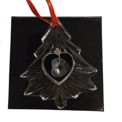 Vtg Gorham Christmas Tree Ornament Dangle Heart 