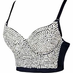 Rhinestone Diamond Corset Bustier Women’s Medium **BRAND NEW**