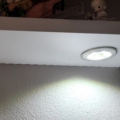 2 White Shelves ( Set) 36" x 9" with 2 lights underneath (Batteries)