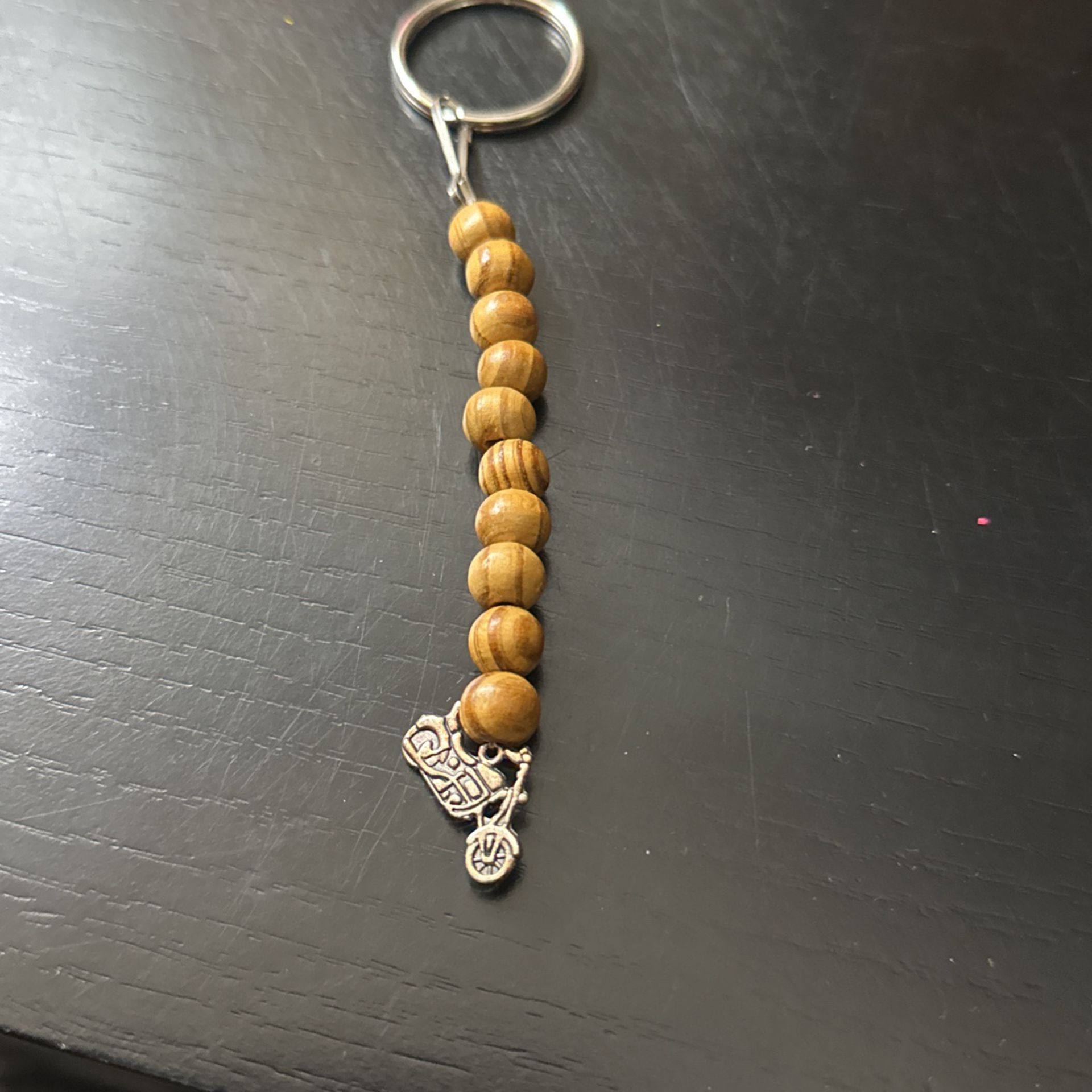 Would Beads With A Motorcycle Charm Keychain