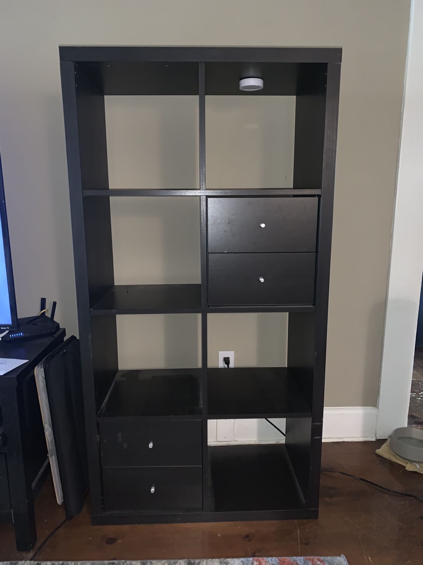 IKEA Kallax 8 Cube Shelf with drawer inserts