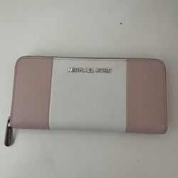 Michael Kors long pink & white wallet  