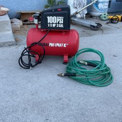 Central pneumatic air compressor one and a half HP 3 gallon 100 psi