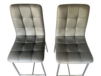 Modern Faux Leather Bar Chairs (Set of 2)