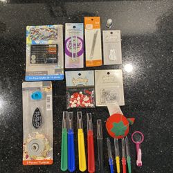 Odd Lot of Sewing Accessories: Travel Kit, Needles, Needle threaders & Removers etc