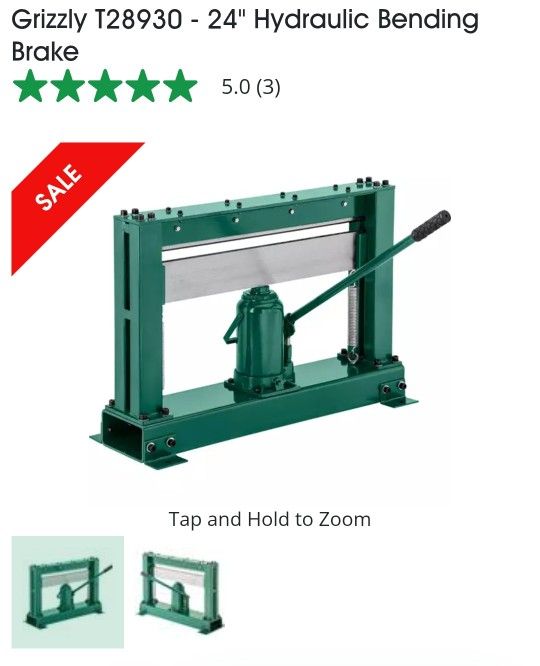 Grizzly T28930 24" Hydraulic Bending Break Brand New Never Used