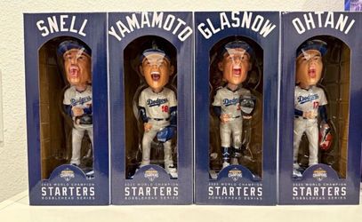 COMPLETE SEALED SET — Snell Glasnow Ohtani Yamamoto 2026 Dodgers Starter Series Bobbleheads (4 Total)