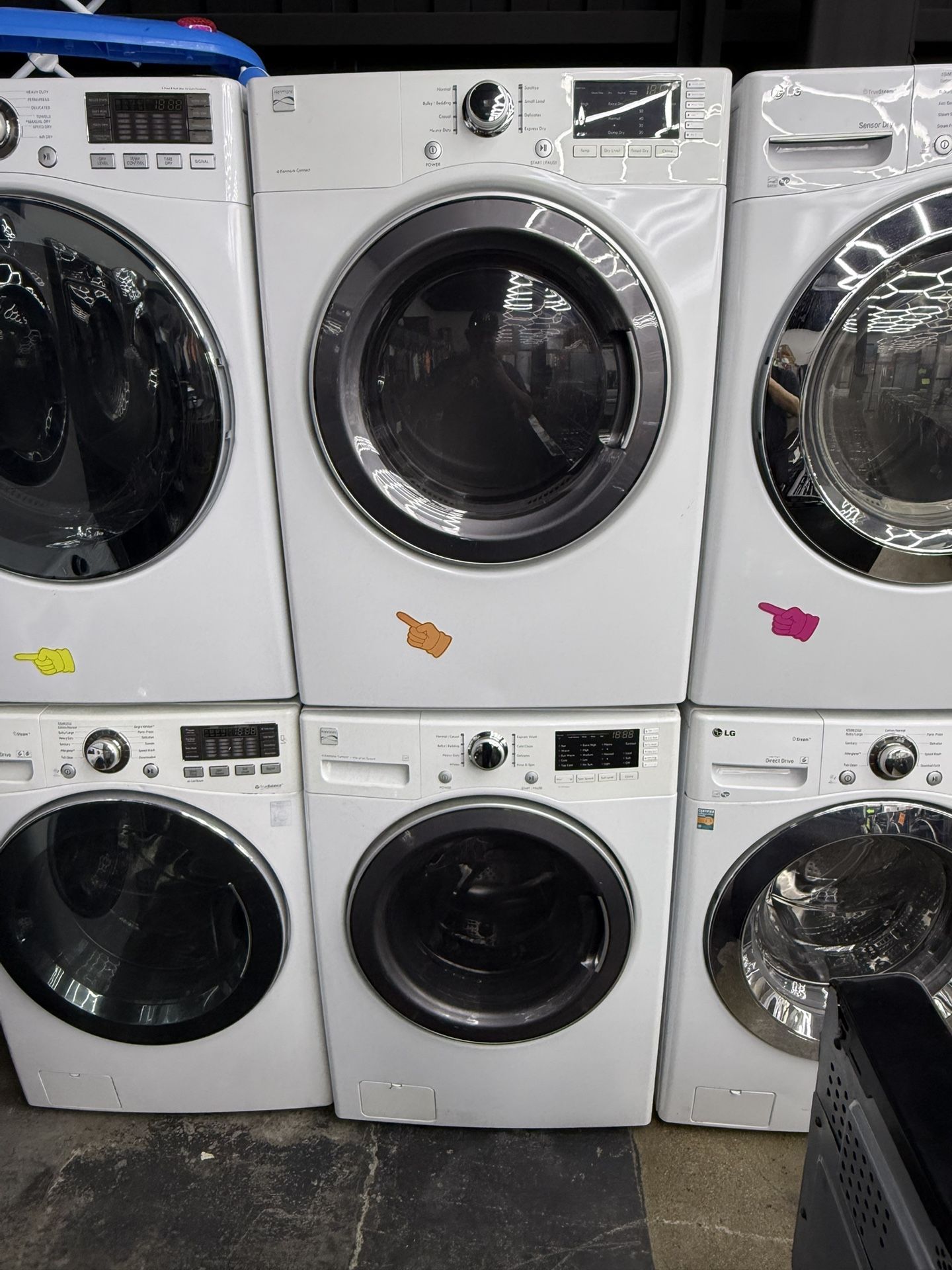 Kenmore white front load washer and gas dryer set