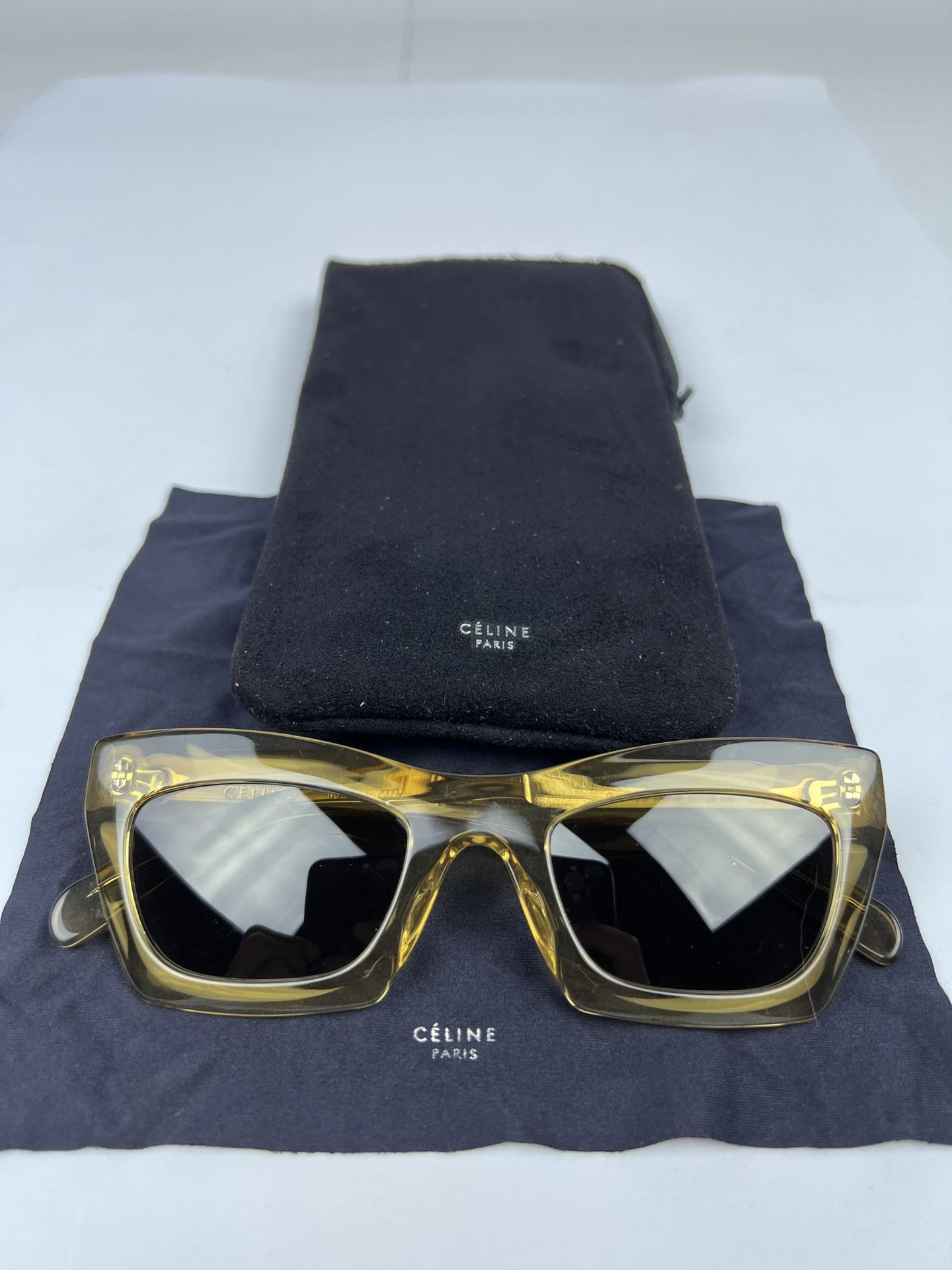 CELINE Eva Cat Eye Sunglasses CL 41399/S Yellow