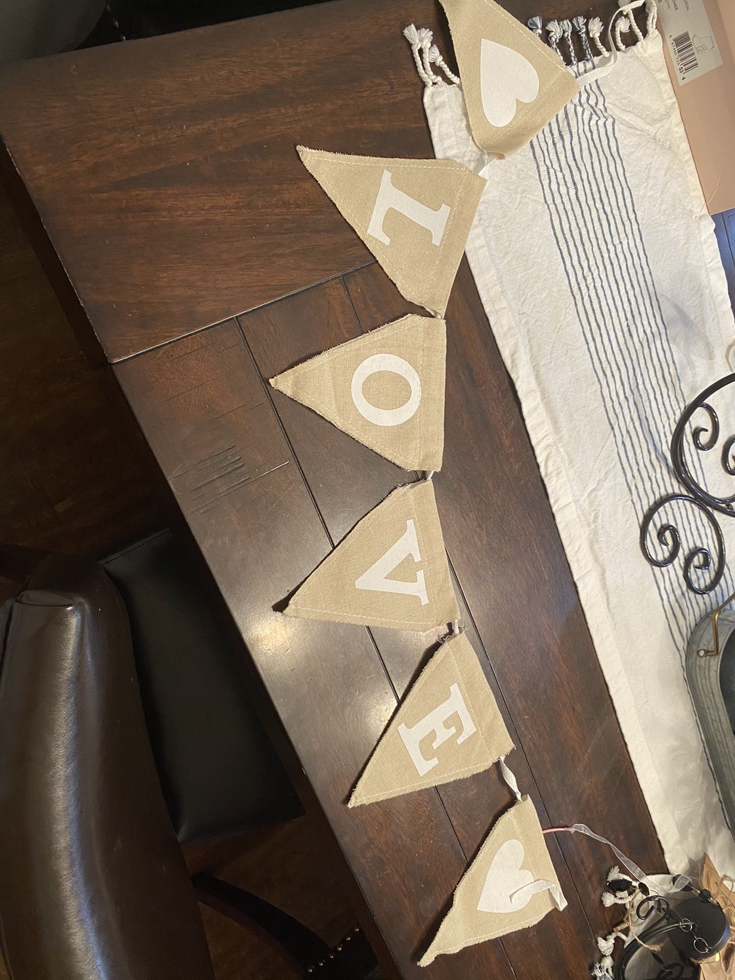 Burlap Custom Made “Love” Sign 