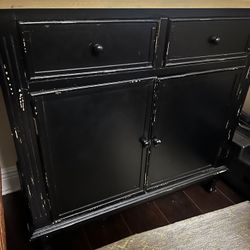 Distressed Black Dresser / Storage Cabinet