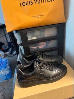 Balmain Black Leather Low Top Sneakers
