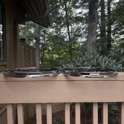 60s LUDWIG COB Chrome Over Brass 8-lug snare hoop set