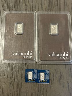 4x 1 Gram Platinum Bars – Valcambi Suisse & PAMP Suisse .9995 Fine Platinum