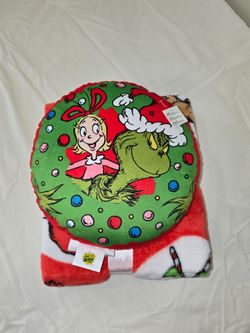 The Grinch Pillow and Throw Blanket Set