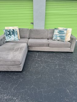 Beautiful Grey Gray Sofá Couch L Shape Sectional Living Room Set Modern Contemporary 